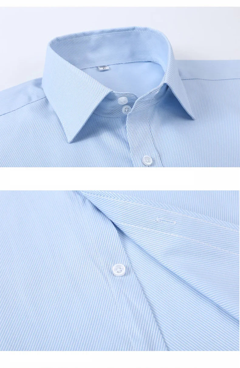 Men's Slim Fit French Cufflink Shirt Long Sleeves Double Cuff Solid Color High End Wedding Formal Dress Casual Men's Clothing