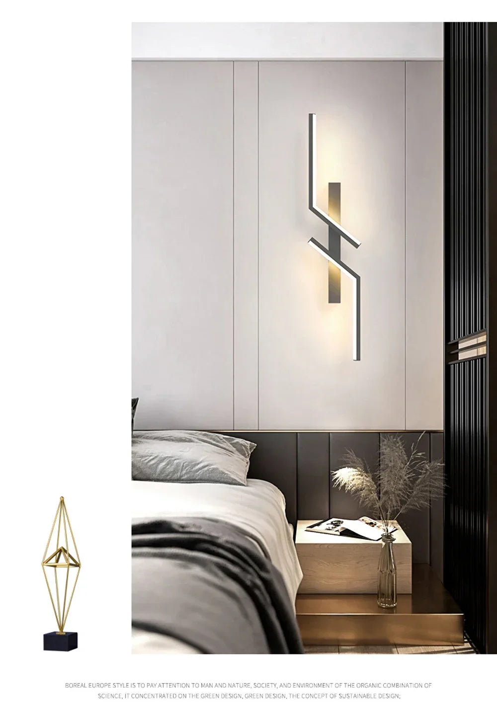 LED Wall Light Modern Minimalist Strip Lighting for Bedroom Bedside Living Room TV Backlight Sofa Decor Wall Sconce Ambient Lamp