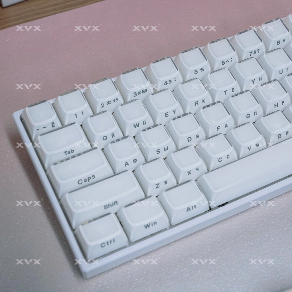 XVX Jelly Crystal Keycaps Side Print Pink/Blue 113keys Double Shote DIY Mechanical Keyboard OEM Profile Translucent Keycaps