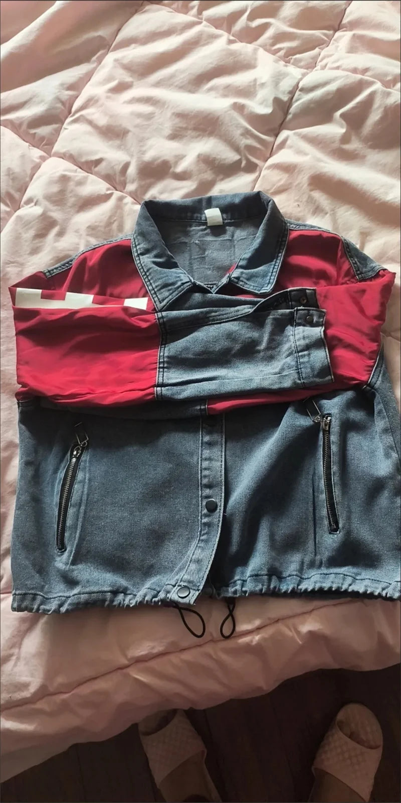 Denim Jacket Women's 2025Spring Autumn New European Fashion Cowboy Coat Female Trend Contrast Jeans Outwear Design Sense Outcoat