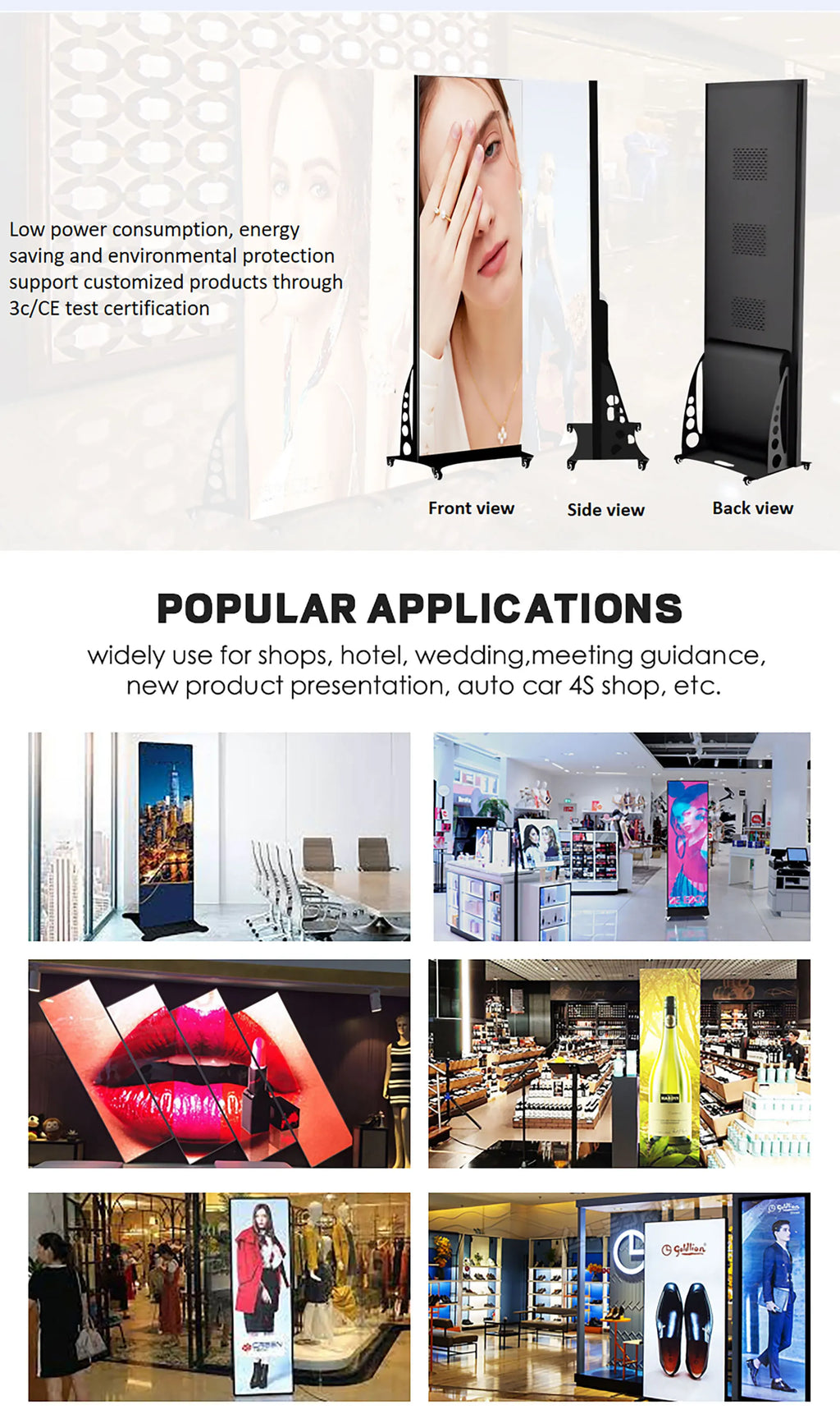 Factory Hot Selling Led Poster 640x1920mm Screen GOB P1.8 Flooring Standing LED Folding Advertising Poster Led Display Events