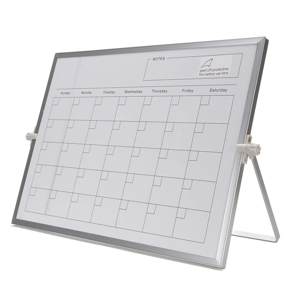 Calendar Whiteboard Dry Erase Calendar 30x40cm Double Sided Magnetic Desktop White Board Calendar Monthly Planner with Stand