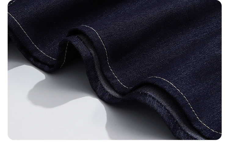 I BELIEVE YOU Dark Blue Denim Midi Skirt for Women 2026 Spring Elastic Waist Skirts Casual A-Line Skirt with Pockets 2261026207