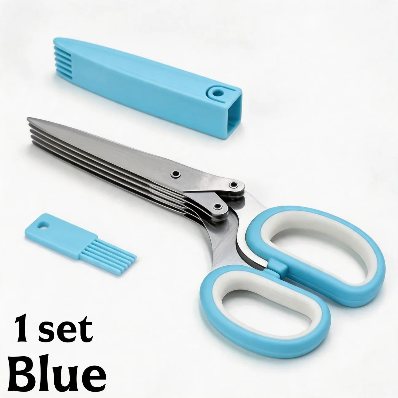 1/2pcs 5-layer Scallion Scissors Stainless Steel Multifunctional Shredded Paper Cutter Vegetable Onion Shears Kitchen Gadgets