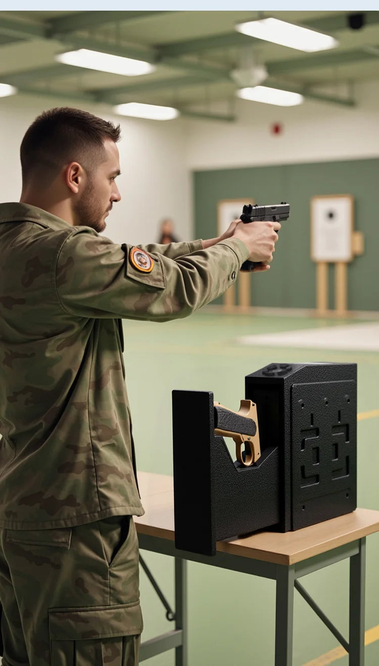 Tuya BLE Gun Safe Box Biometric Fingerprint Key Code 3-in-1 Wall Mounted Pistol Safes Box Anti theft Certified Handgun Safe