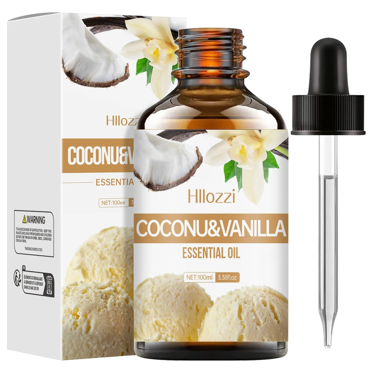 Coconut Vanilla Essential Oil Long-lasting Fragrance Aromatherapy Skin Care Hair Care All Skin Types