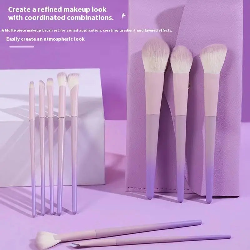 10 Pcs Purple Makeup Brush Set, Loose Powder Brush, Eye Shadow Brush, Full Set Of Beauty Tools Concealer Brush