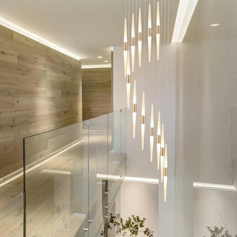Led Pendant Lamps for Stairs Attic Living Room Bedroom Kitchen Staircase Ceiling Lighting Indoor Home Decoration Long Chandelier