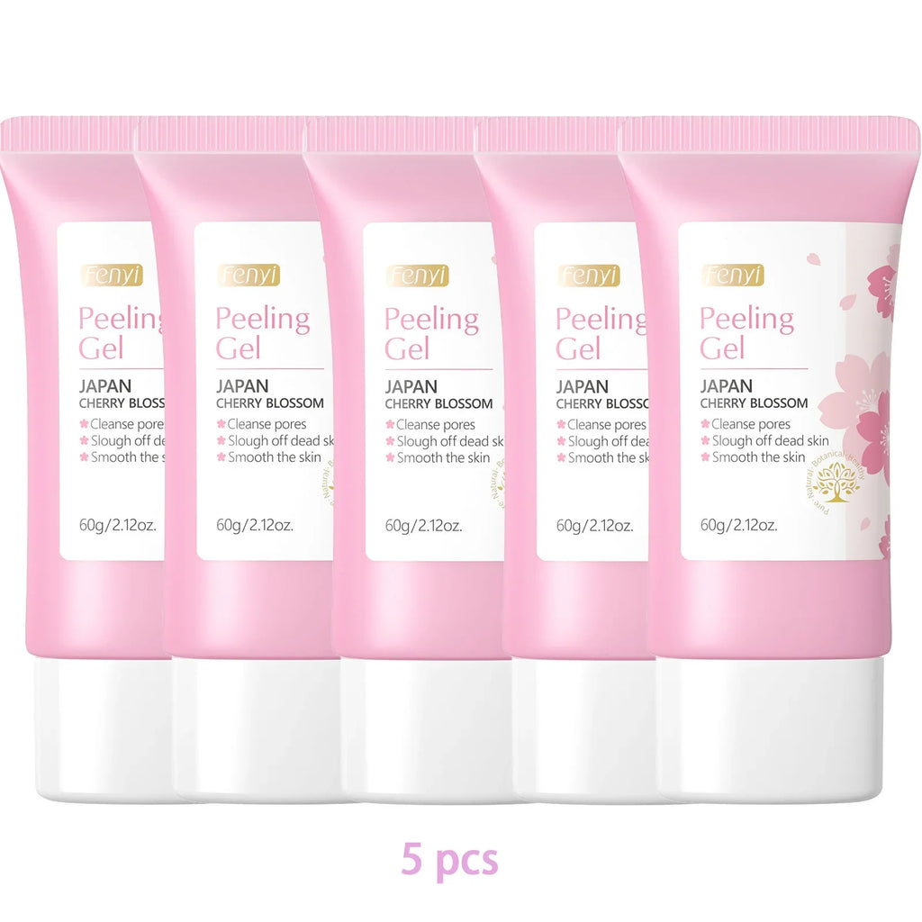 Sakura Gentle Exfoliating Gel for Face and Body, Deep Pore Cleansing Skin Smoothing Brightening Scrub 60g