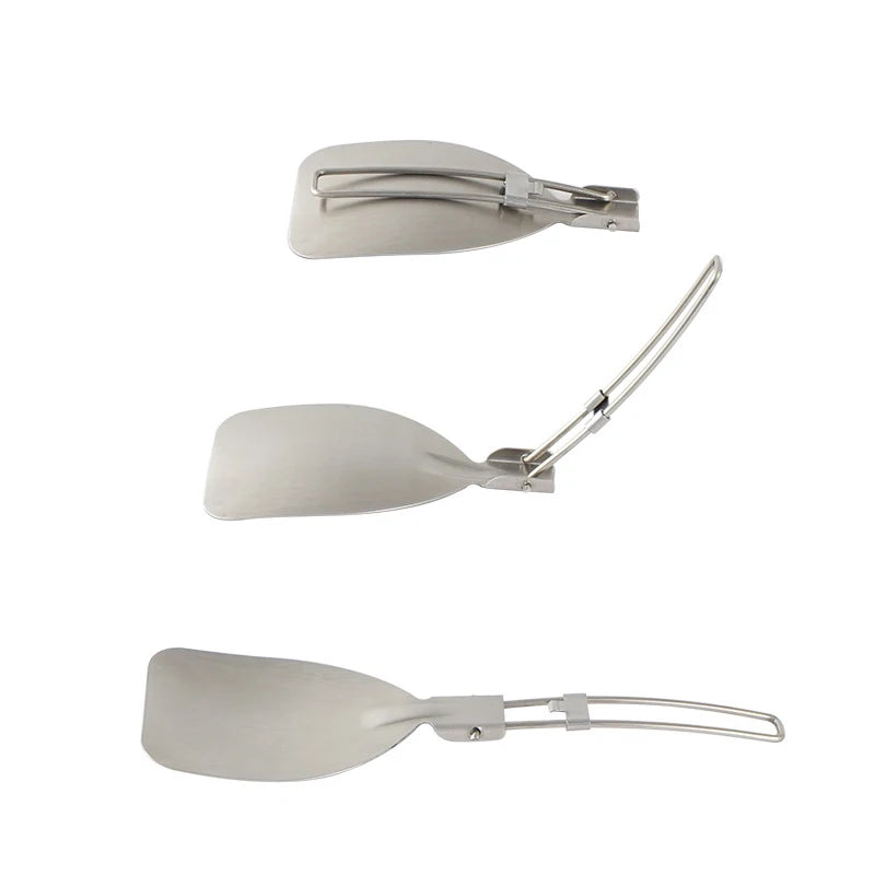 Folding Spatula Food  Fold Spoon Frying Shovel Stainless Steel Outdoor Camping Gear Cooking Accessories Picnic Equipment