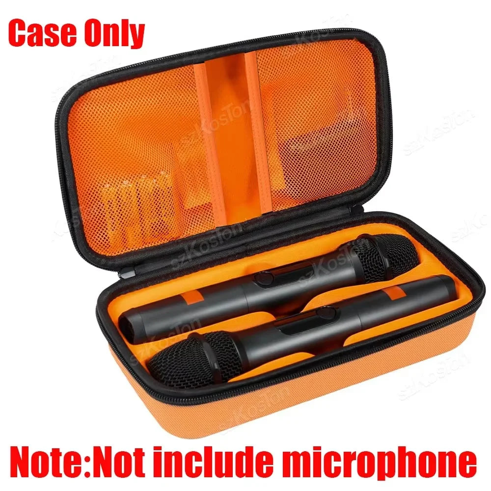 Portable Eva Wireless Microphone Storage Bag Carrying Case Compatible with JBL Wireless Two Microphone System for Trip Camping