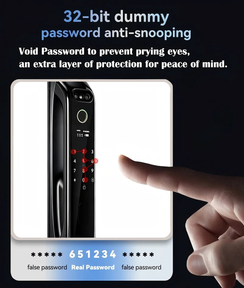 5050 5072 5572 4585 6085 Mortise Tuya WiFi Video Intercom 3D Face Recognition Smart Lock Biometric Camera Auto Keyless Lock
