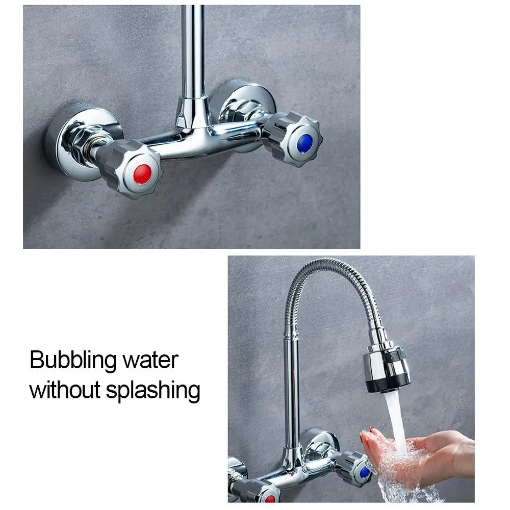 Durable Metal Out Water Inlet Valve Double Control Hot and Cold Double Shower Faucet Valve Wall Mounted Diverter Valve