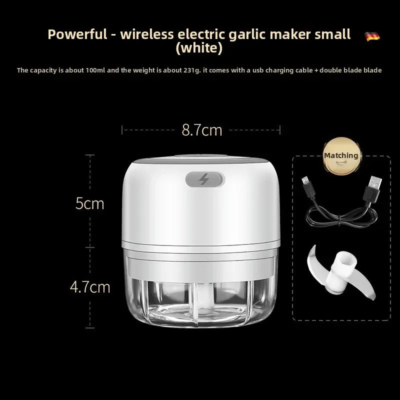 Electric Mini Garlic Chopper 100/250ML USB Vegetable Onion Chopper baby food processor Portable Small Food Processor