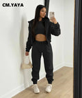 Waterarea Basic Active Women's Tracksuit Hooded Track Jacket +vest and Jogger Pants Suit Matching Three 3 Piece Set SportOutfits