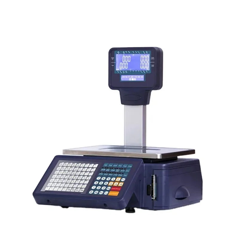 15kg Retail Shop Label Scale Display Touch Screen for Weighing Fruits Meat Vegetables - Shop Label Scale