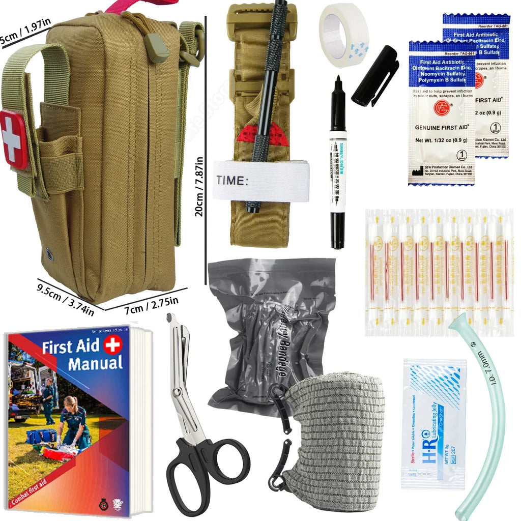 Emergency Survival Kit Gear First Aid Kit Admin Pouch EMT Camping Gear Tactical Trauma Molle EDC IFAK OUTdoor Tools