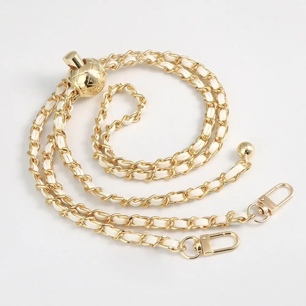 New Metal High-end Shoulder Strap Golden Balls Chain Adjustable Length Strap Replacement Shoulder Strap Non-fading Chain