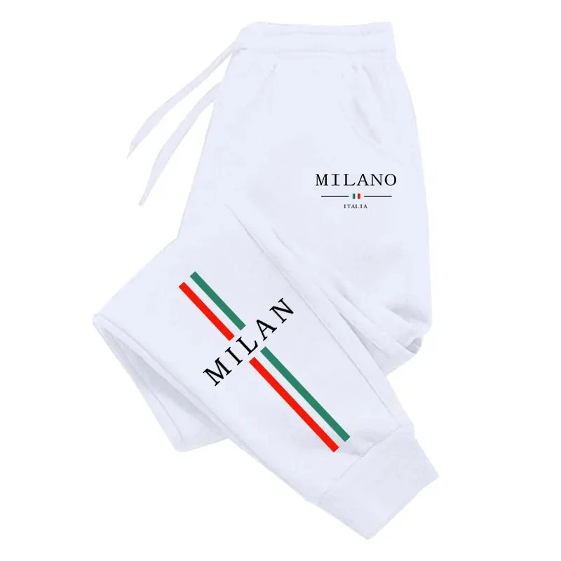 2026 Hot Sale Milan City Printed Jogger Pants Men Women Autumn Winter Casual High Quality Outdoor Running Sports Casual Pants