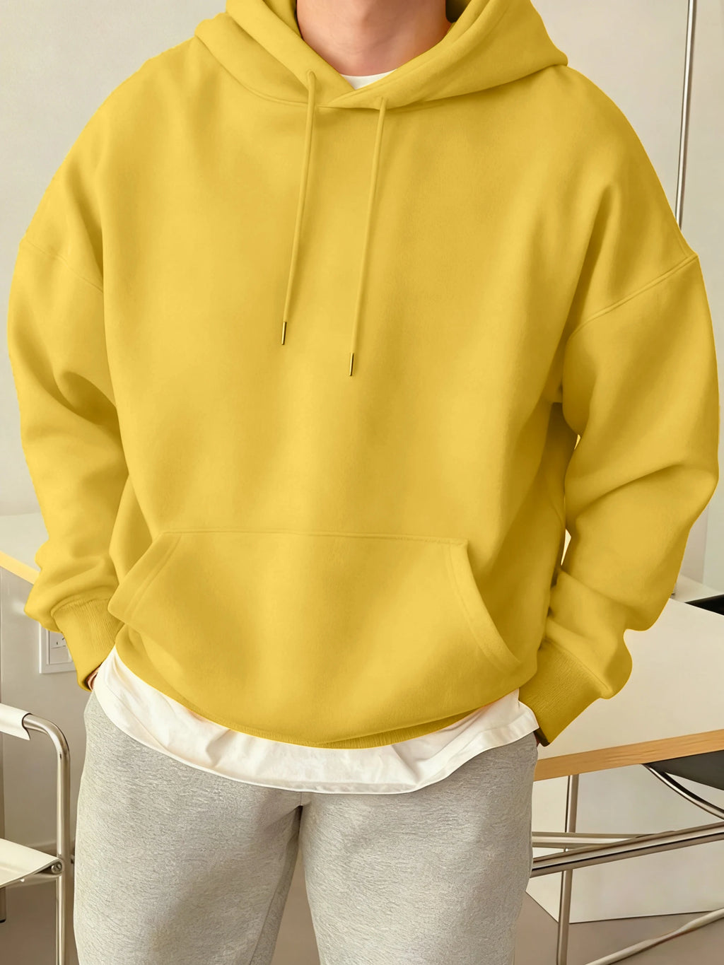 Fashion Solid Sweatshirt Sport Comfy Tracksuit Fleece Autumn Hoodies Man Basics Warm Streetwear Casual Jogging Clothes Unisex