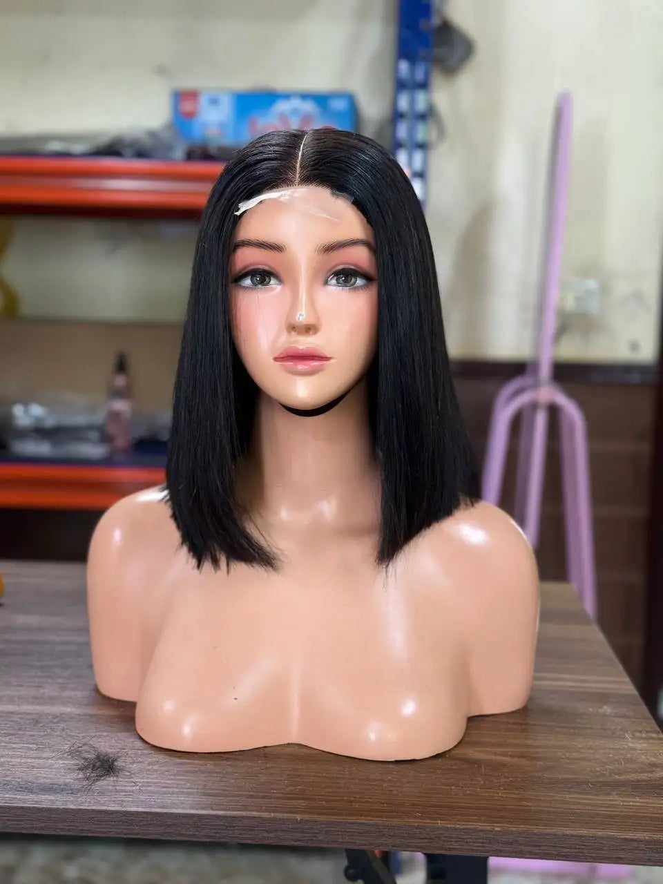Wholesale 12A Grade Vietnamese Human Hair Bone Straight HD Lace Closure Wigs ,200% Density 2x6 Super Double Drawn Kim K Bob Wig