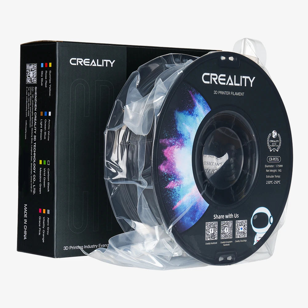 Creality CR-PETG Filament 1.75 mm Excellent Toughness Odourless Non-Toxic Moisture Resistant 1KG Filament for 3D Printer