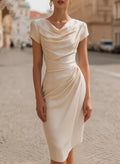 Spring Summer Dress Women's Elegant White One-Shoulder Commuter Dresses 2026 Trends Midi Skirt Business Party Dress Robe