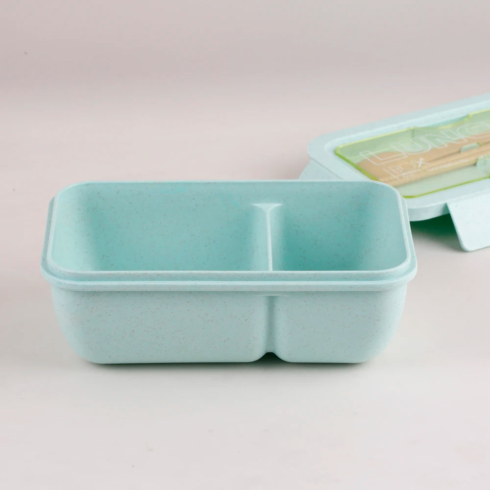 Microwave Lunch Box, Eco-Friendly BPA Free Wheat Straw Bento Box with Chopsticks , Kitchen Food Container ,Soup Can with Spoon