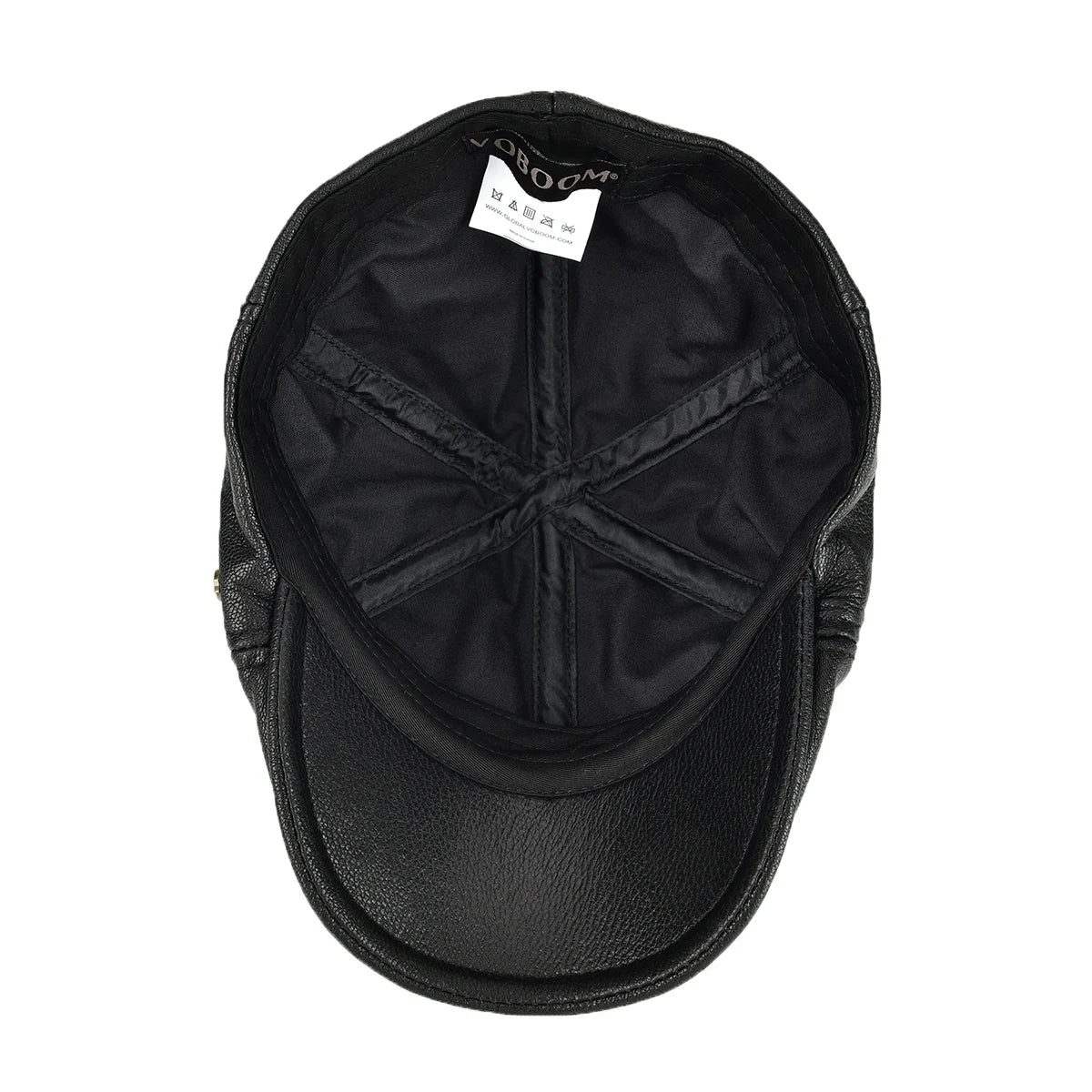VOBOOM Leather Flat Cap Men Fall Winter Cabbies Hat Brown Black Ivy Caps Soft Smooth Textured Golf Hats 154