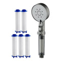 Shower Head with Handheld Rain Shower Head Filtered 5 Modes Silicone Nozzles Faucet Sprayer for Home Apartment RV Bathroom
