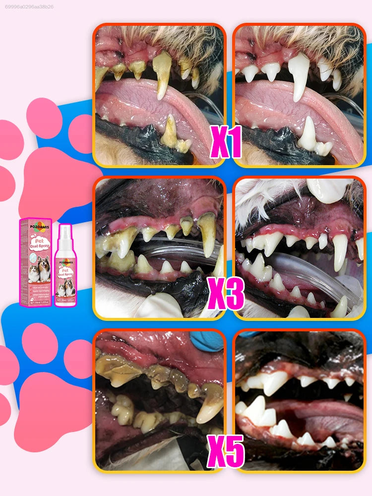 No Brushing Pet Dental Spray Dog Cat Breath Freshener Plaque Tartar Care Water Teeth Stain Cleaning Liquid