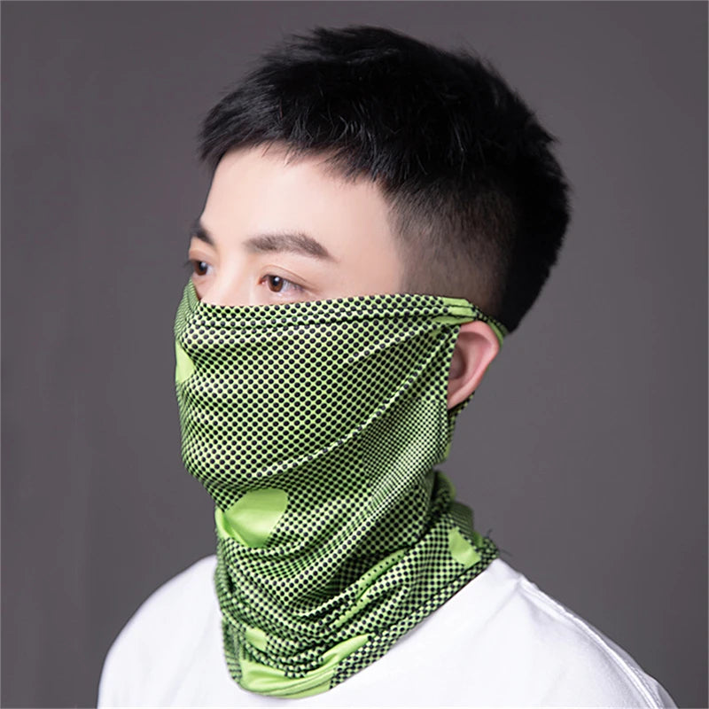 UV Protection Ice Silk Neck Gaiter Breathable Face Cover Tube Scarf Outdoor Cycling Hiking Sports Bandana Neck Tube