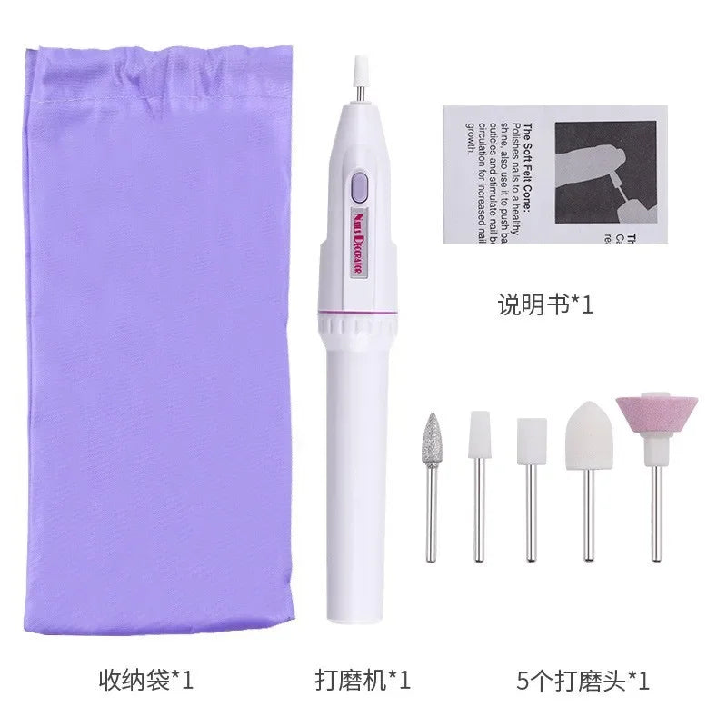Professional Nail Drill and Equipment Tools Kit Nail Sander Manicure Cutter Machine Bits Art Supplies Set Electric Nail Grinder