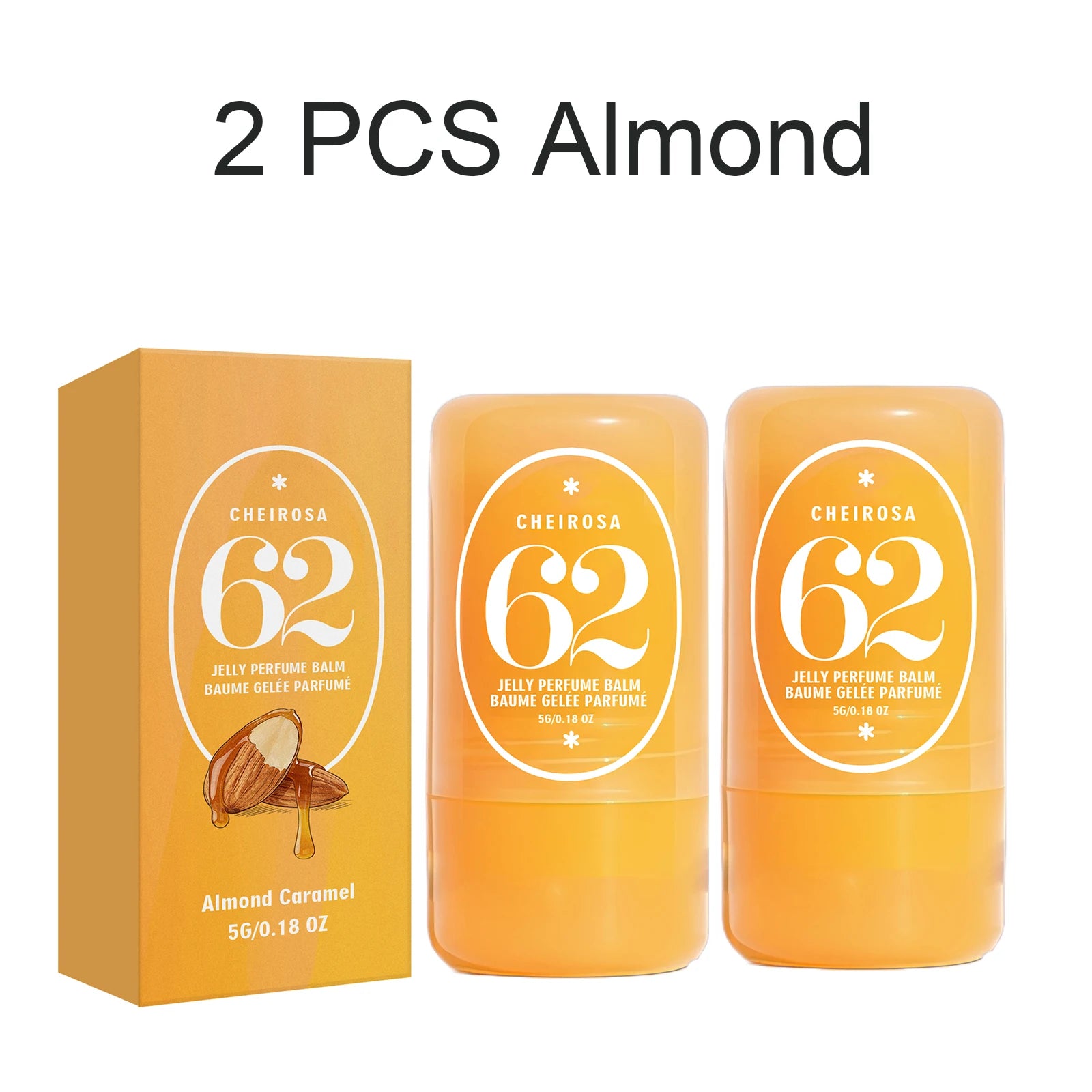 Jelly Perfume Balm 3 Scents 40 Amber Vanilla 62 Almond Caramel 68 Lychee Fruity Long Lasting Portable Travel Solid Perfume