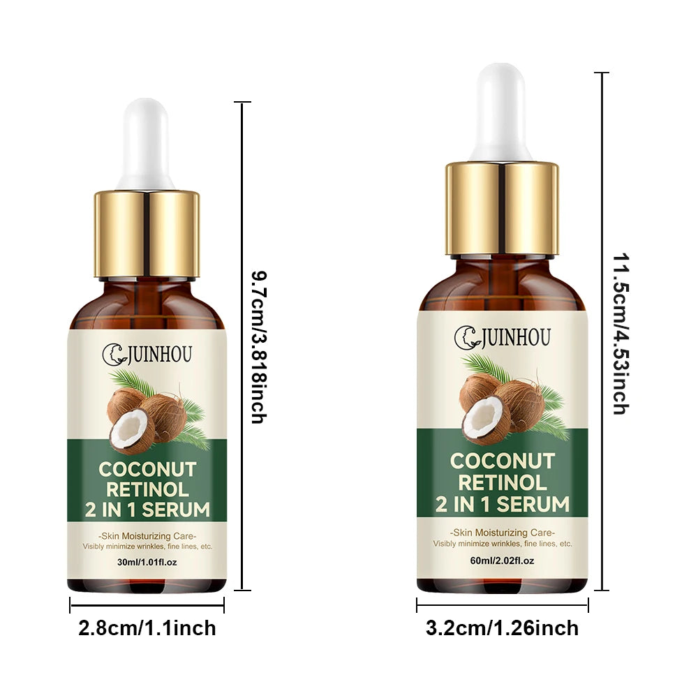JUINHOU Natural Coconut Oil Face Serum Hydrating Moisturizer Skin Reduce Dryness Gentle Daily Skin Care Serum For All Skin Types