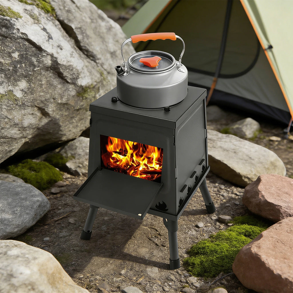 Tent Stove | Black/Green | Portable Wood Stove for Camping Outdoor | Tent Heater Camping Stove Wood Tent Stove Outdoor