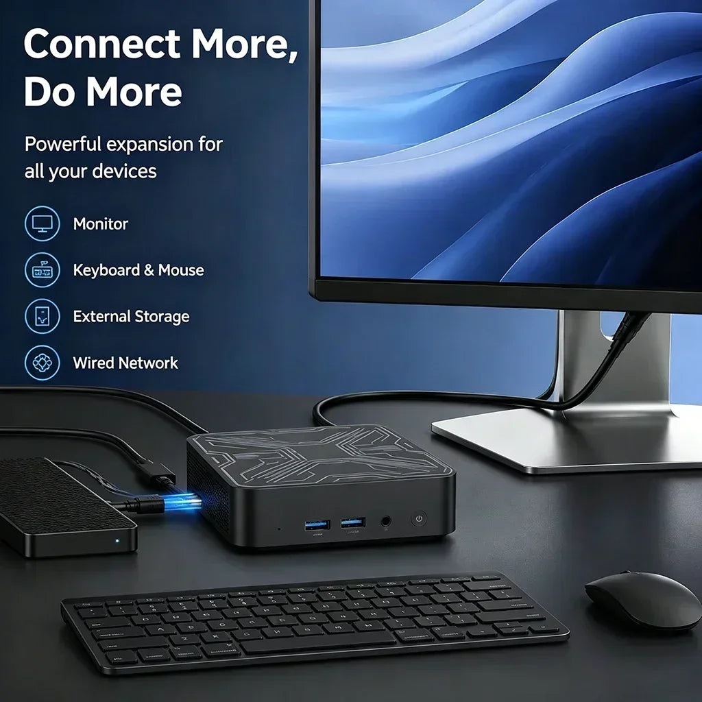 Compact Mini PC Gamer Gaming 2026 New Intel Core N150 Portable Mini Computer 16GB RAM 512GB 1TB SSD 1000M Ethernet Desktop