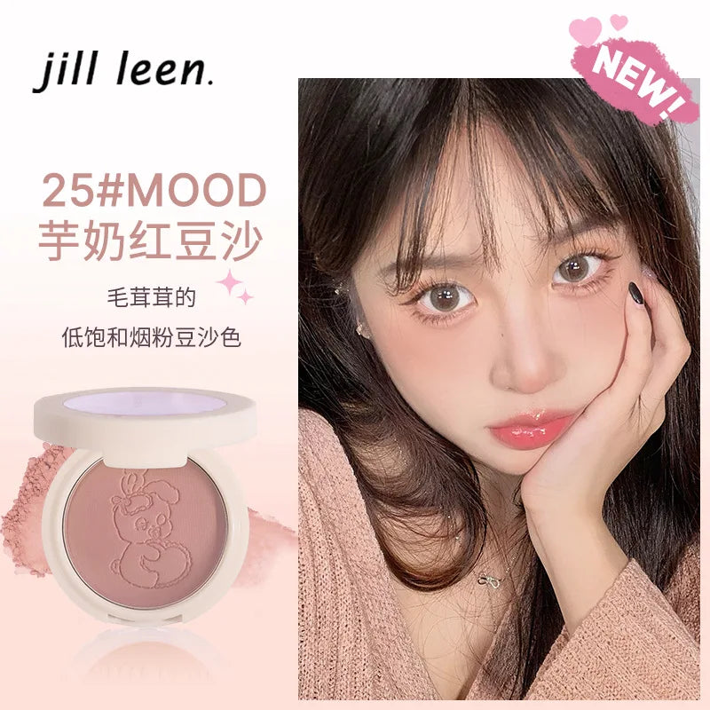 JILL LEEN Monochrome Colorful Soft Mist Blush Disc Highlight Grooming Peach Gills Purple Matte Brightening Expansion Color