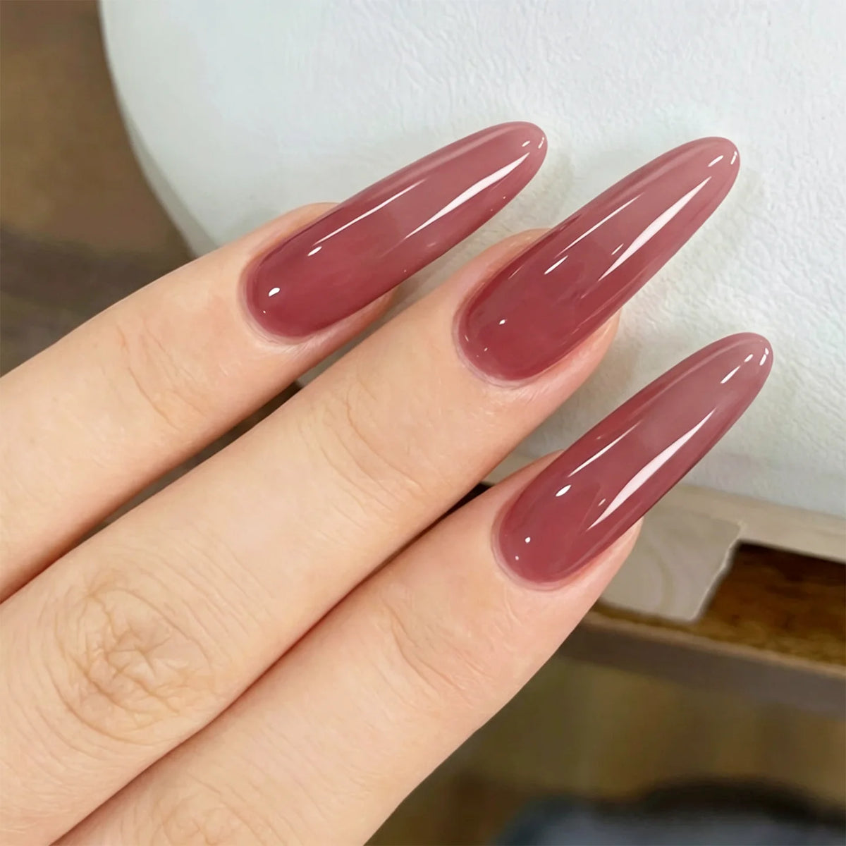 10ml Semi-Transparent 'Iced Bayberry' Colored Nail Polish; Quick-Drying (No Lamp Required), Strengthens Nails, Enhances Shine