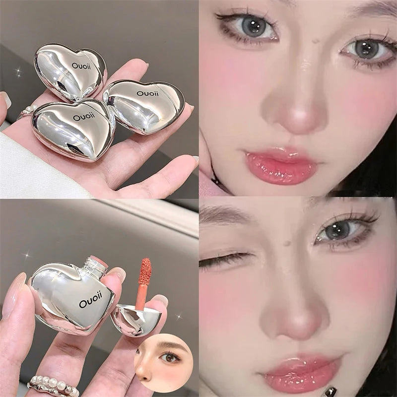 Lavender Matte Liquid Blush Velvet Heart Strawberry Peach Face Pigment Lasting Beauty Natural Cheek Tint Cream Blush Makeup
