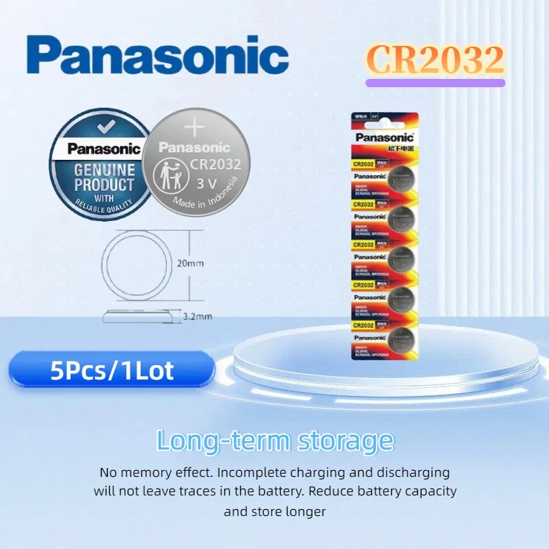 5-30pcs Original PANASONIC CR2032 CR 2032 3V Lithium Battery For Watch Calculator Clock Remote Control Toys Button Coins Cell