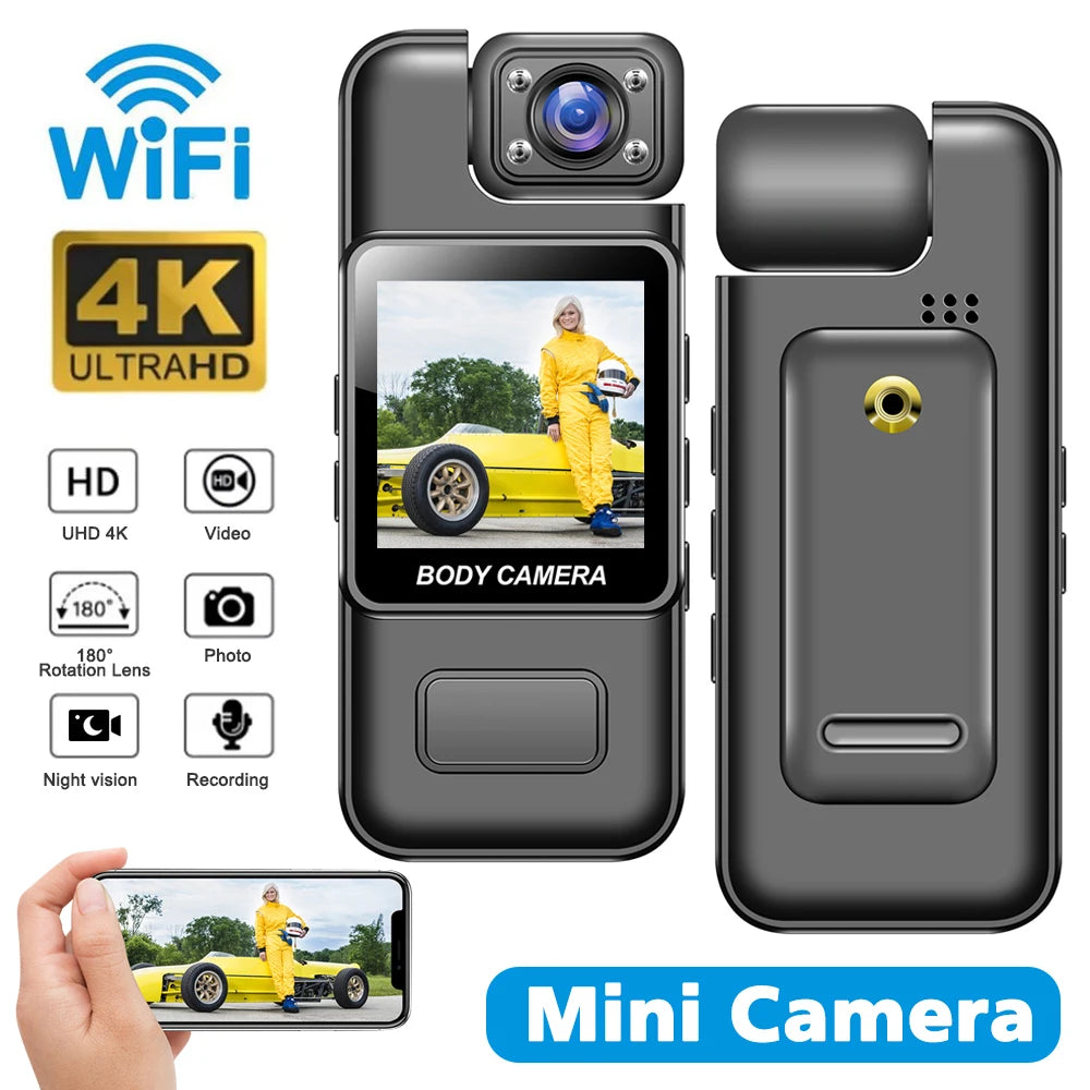 Digital Camera Wifi Ultra HD 4K Wifi Portable Video Recorder Police Infrared Night Vision Sports Camera DV Riding Camcord