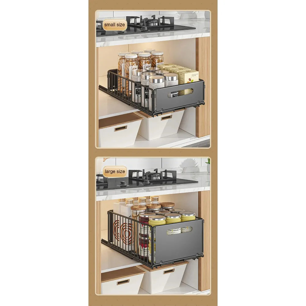 Kitchen Storage Rack Pull Out Cabinet Organizer Slide Drawer Storage Tray Seasoning Bottle Spice Storage Rack Kitchen Organizer