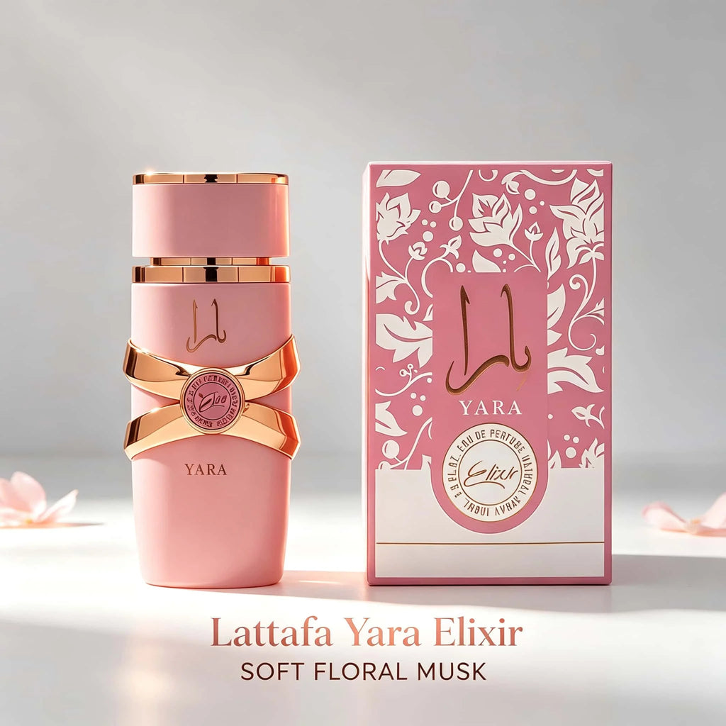 Lattafa Yara Elixir Eau De Parfum Spray 100ml, Long Lasting Sweet Fruity Floral Vanilla Musk Fragrance, Luxury Pink Gold Bottle Arabian Perfume for Daily Occasion Gift Collection
