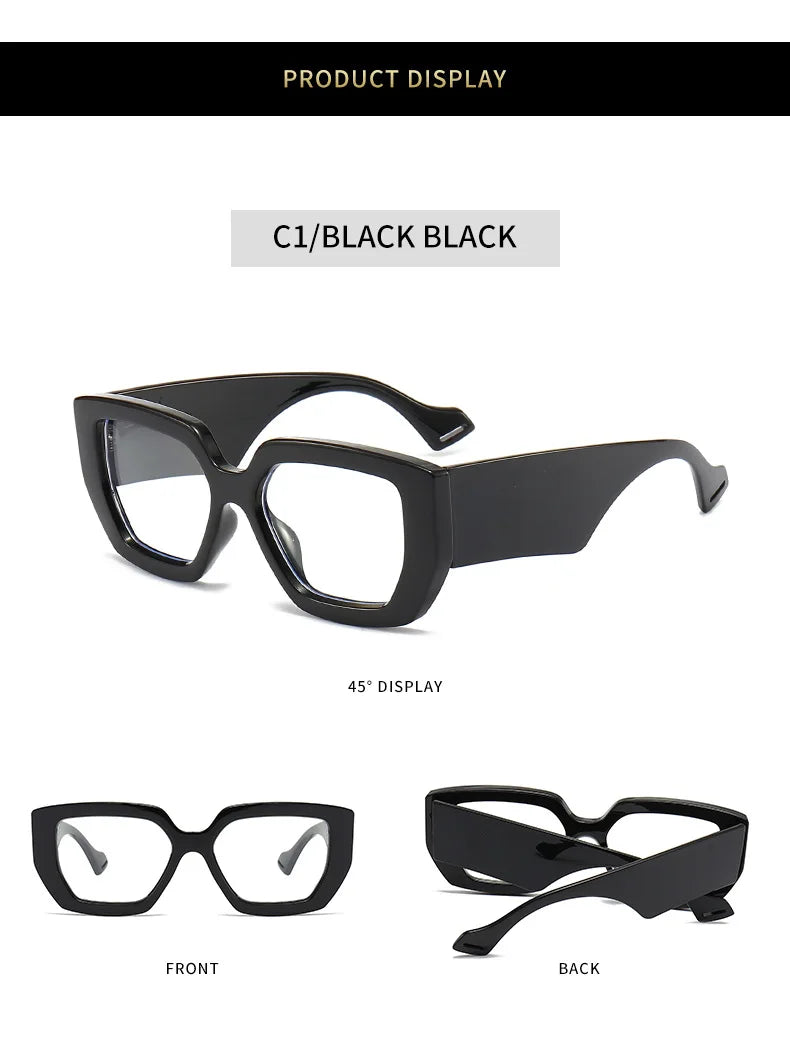 Square Reading Glasses For Women Optical Lens Prescription Men's Eyeglasses Big Thick Frames Presbyopic Eyewear Trendy