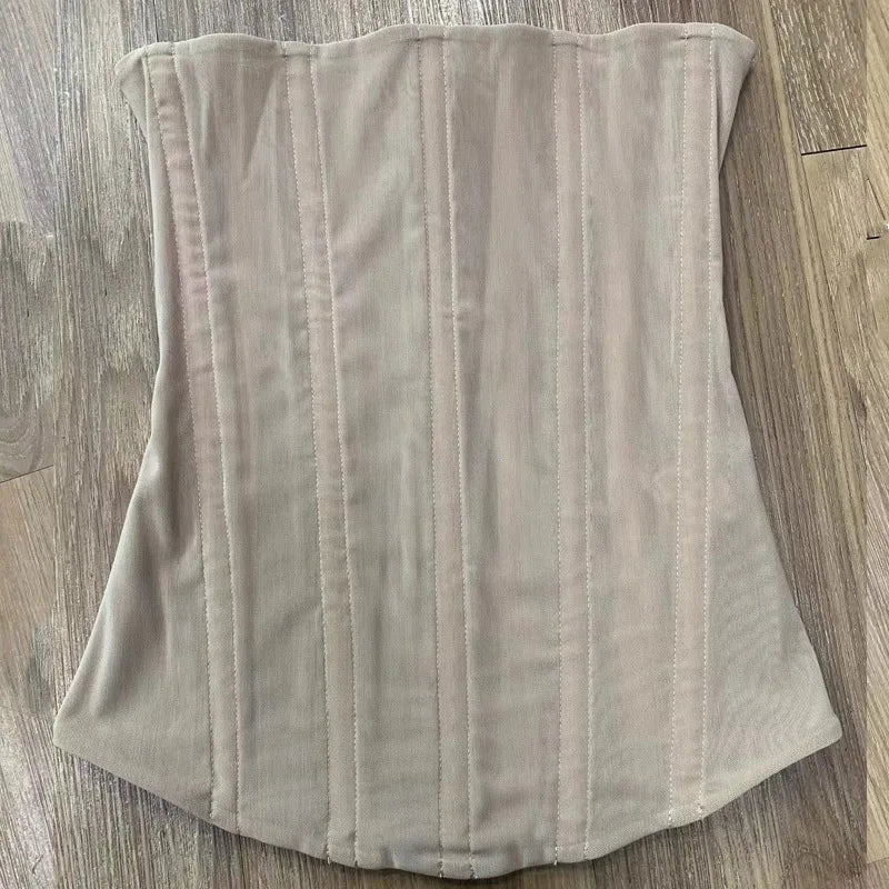 Fishbone waist Sexy Corset tops Harajuku Aesthetic Tank Top High Elasticity Seamless Crop tops Y2K party Camis Women Clothing