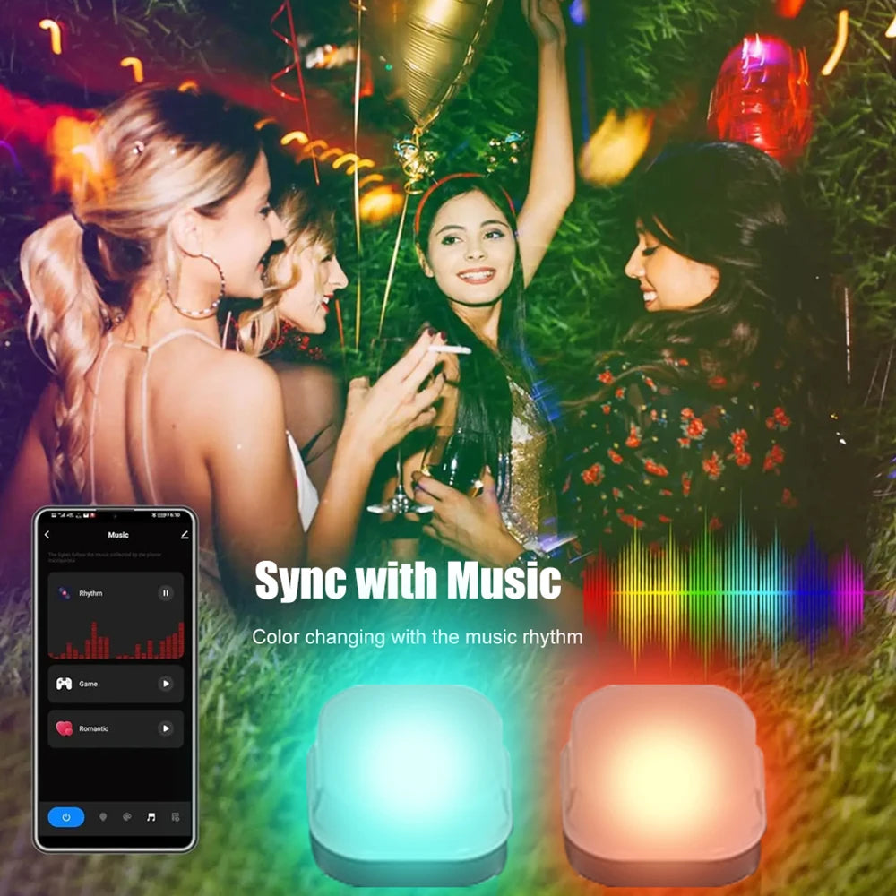 Wiscolor Smart Wifi RGB Lawn Light 30M 30Bulbs IP65 Outdoor Ground LED Light APP Control for Garden Lawn Courtyard