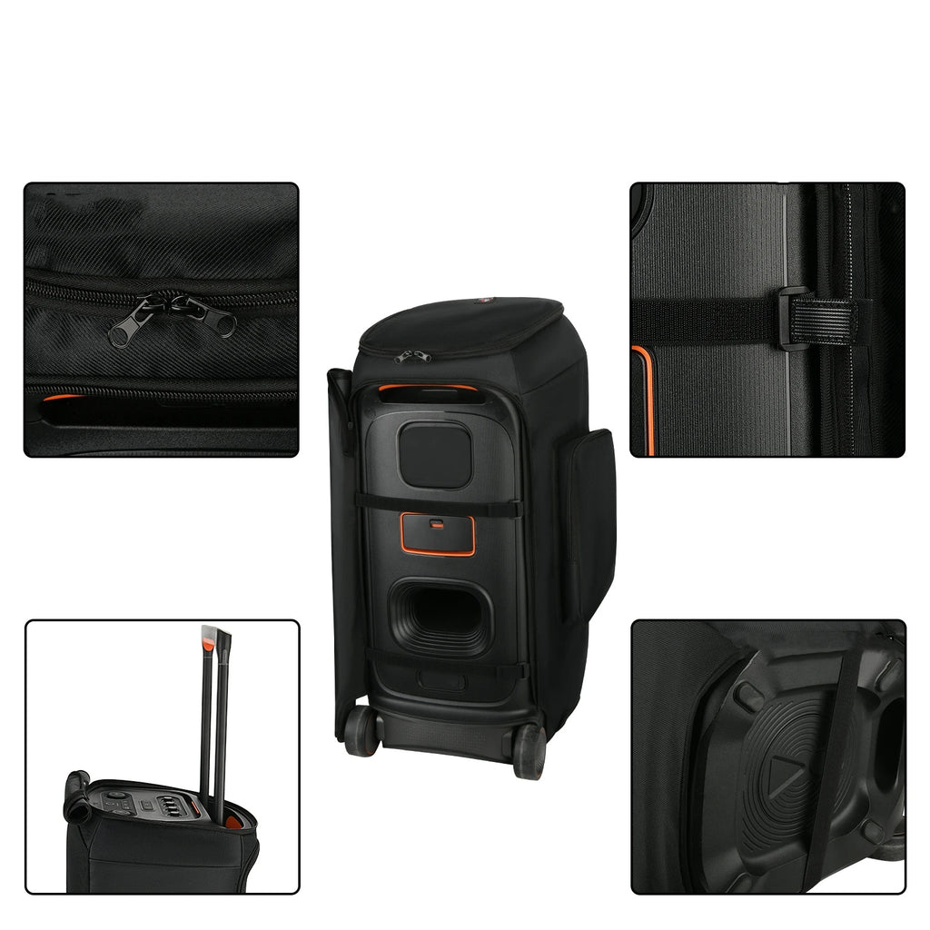 For JBL PARTYBOX STAGE 320 Speaker Case Double Pocket Nylon Mesh Sound Cover