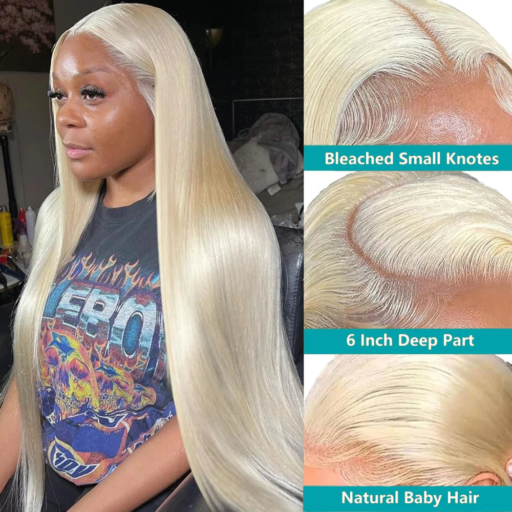 613 Blonde 30 40 Inch Bone Straight Human Hair Wig 13x6 Hd Lace Frontal Wig Brazilian 220 Density Colored Human Hair Lace Front Pre Plucked Wigs