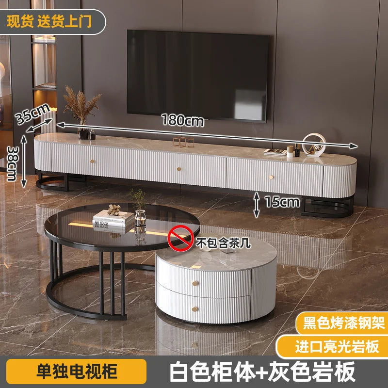 Modern Metal Handles Tv Stand European Unique Simple Minimalist Tv Stand Trendy Industrial Tv Meubel Furniture Home Living Room